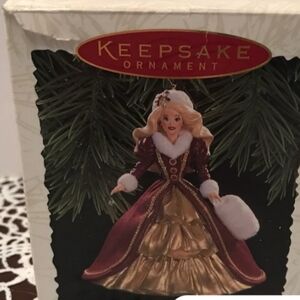 Handcrafted dated 1996 holiday Barbie ornament